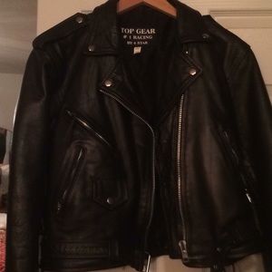 Leather motorcycle jacket